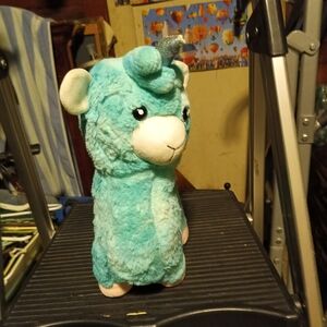 Plush Blue Unicorn Toy for Small Pets
